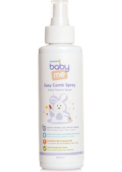 e-bebek - Baby Me Kolay Tarama Spreyi Provitamin B5 Ve Hindistan Cevizi Yağı İçeren 200 Ml Beyaz Renk İndirimi