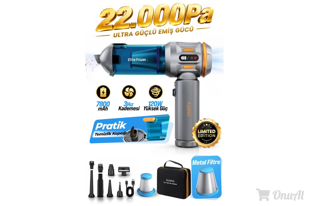 Trendyol - Auhma Ahv-24 Lımıted Edıtıon Mavi – 22.000Pa Brushless Kablosuz Araç İçi Basınçlı Üfleme & Çekme Süp İndirimi